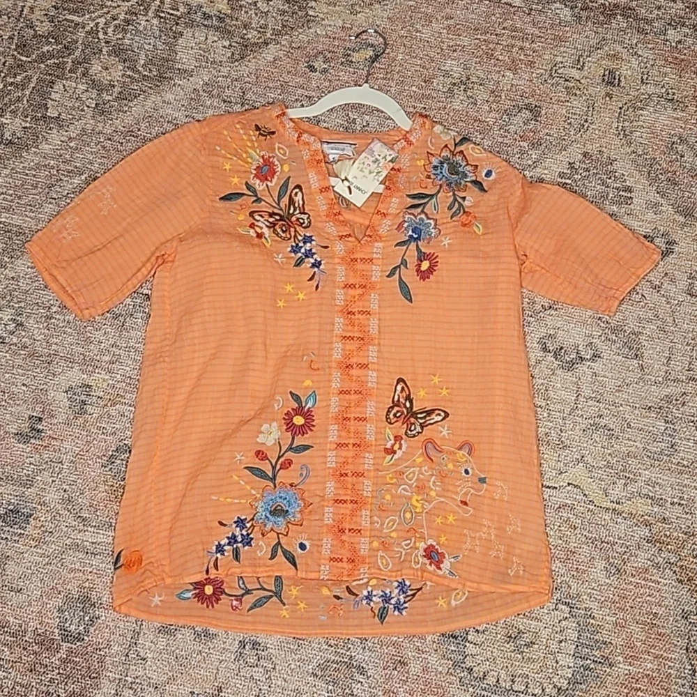 Johnny Was Olinda Puff Sleeve Effortless Blouse